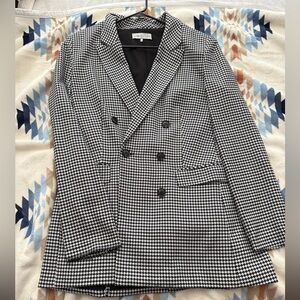 Wayf Classic Black and White Checkered Blazer